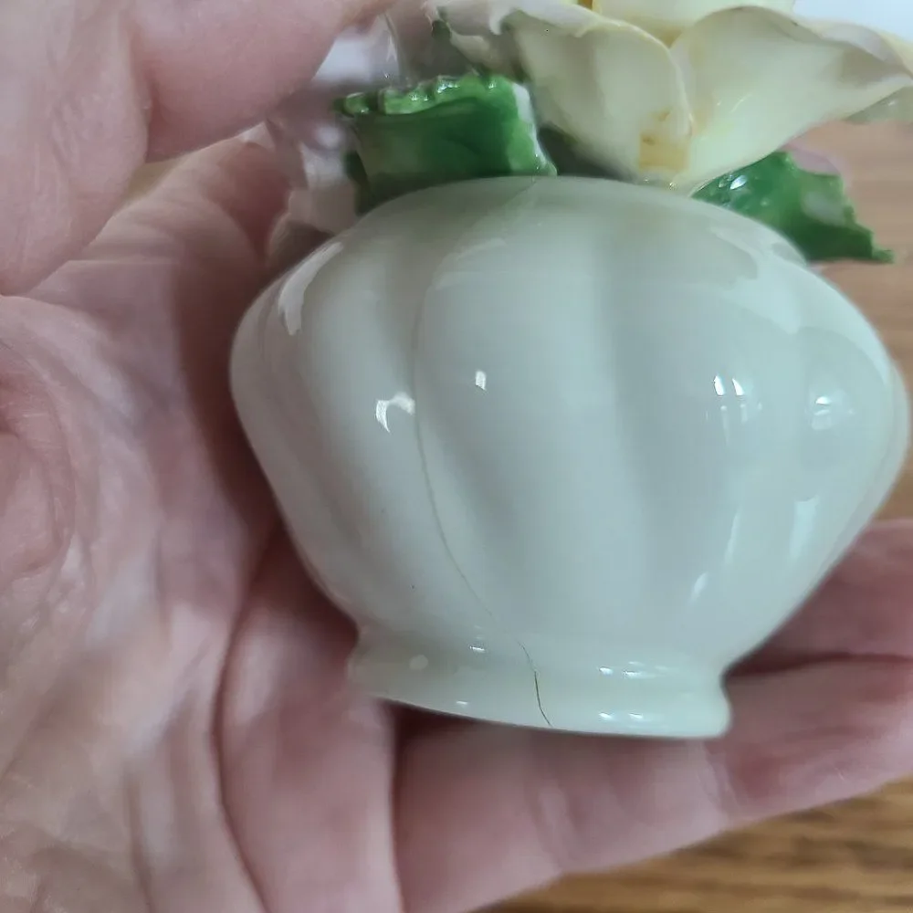 Vintage Radnor Bone China Mini Floral Bouquet Vase Capodimonte Porcelain